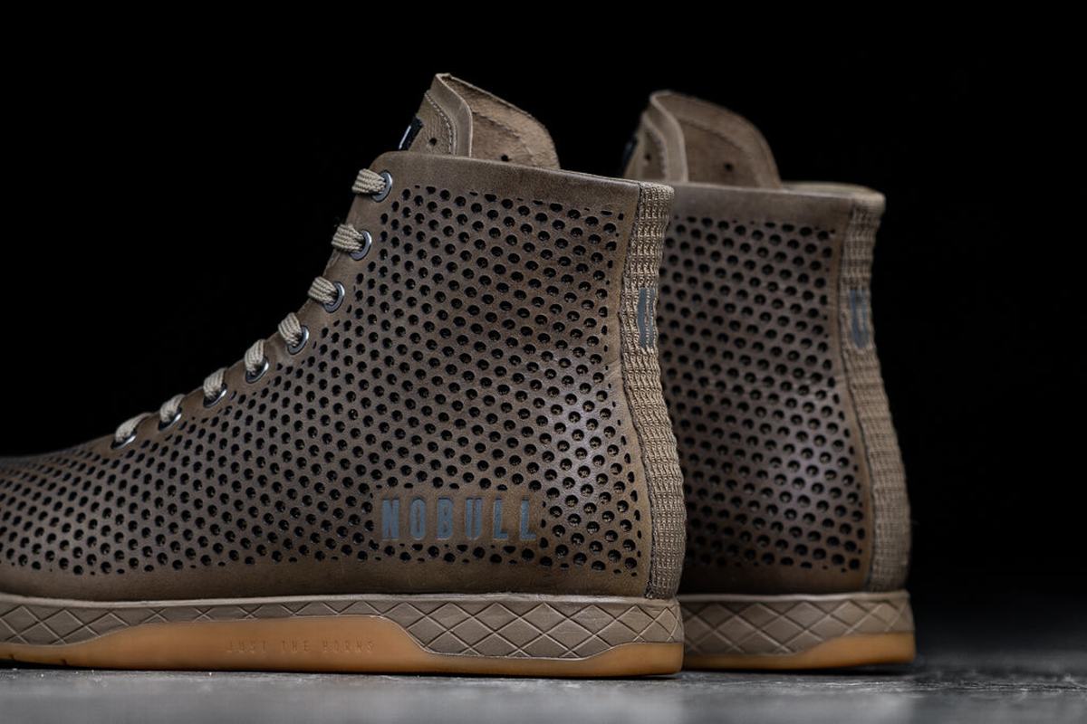 Nobull High-Top Leather Women's Trainers Brown | Australia (VY8159)